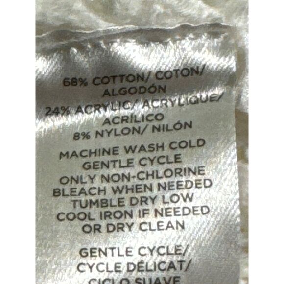 Lou & Grey Loop Stitched Knit White Sweater Raglan Sleeve Women’s XS - Picture 7 of 7